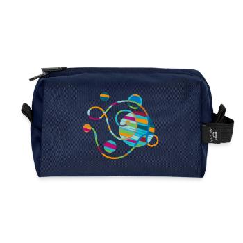 Yoga design_53 - Recycled Toiletry Zip Bag - navy - Front