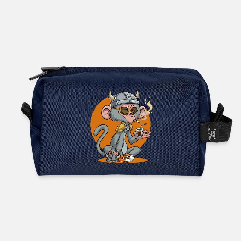 Monkey_2 - Trousse de toilette en tissu recyclé - marine