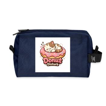 Donut Disturb – Cute Cat in Donut - Trousse de toilette en tissu recyclé - marine - Devant
