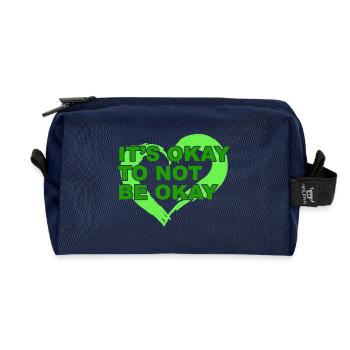 Es ist okay, nicht okay zu sein. Psychische Gesundheit ist wichtig. - Recycelte Kulturtasche - Navy - Vorne