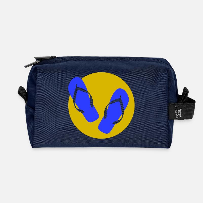 Flip-flop summer feeling - Recycled Toiletry Zip Bag - navy