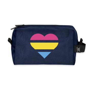 Pride Flag Heart · Pansexual - Recycled Toiletry Zip Bag - navy - Front