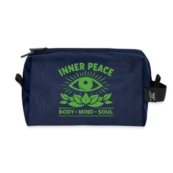 Inner Peace Body Mind Soul Auge - Recycelte Kulturtasche - Navy - Vorne