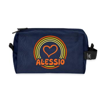 Herz im Regenbogenkreis Alessio - Recycelte Kulturtasche - Navy - Vorne