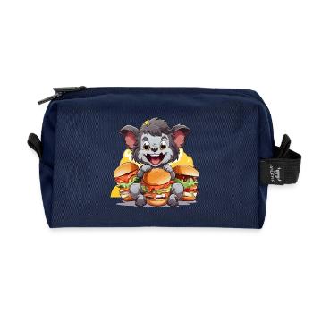 Kauender Koala mit Burgern - Recycelte Kulturtasche - Navy - Vorne