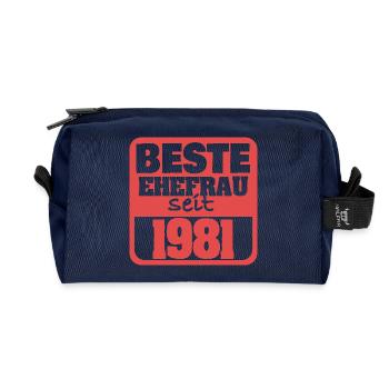 Ehe 1981 - Recycelte Kulturtasche - Navy - Vorne