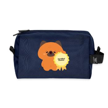 Certified Clumsy Puppy - Recycled Toiletry Zip Bag - navy - Front