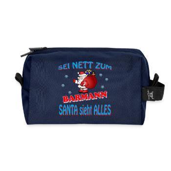 SANTA BARMANN - Recycelte Kulturtasche - Navy - Vorne
