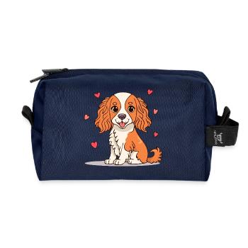 Cavalier Spaniel (Comic) - Recycelte Kulturtasche - Navy - Vorne