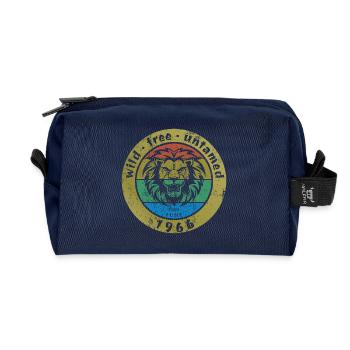60. Geburtstag Wild, free & untamed since 06/1966 - Recycelte Kulturtasche - Navy - Vorne