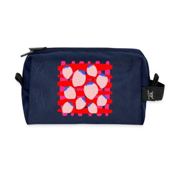 Fraises - Trousse de toilette en tissu recyclé - marine - Devant