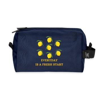 Zitronen Frischer Neustart - Recycelte Kulturtasche - Navy - Vorne