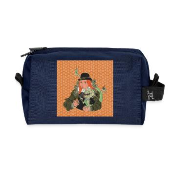 Barocke Lady mit Drache Humorvolles Fantasy Design - Recycelte Kulturtasche - Navy - Vorne