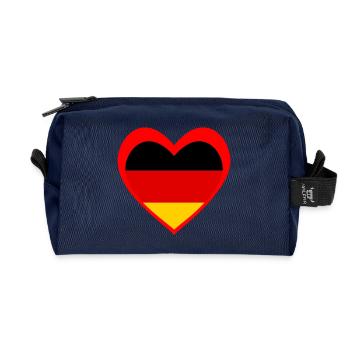 Rotes Deutschland Herzflagge – Liebe und Stolz - Trousse de toilette en tissu recyclé - marine - Devant