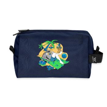 Entspannter Ritter am tropischen Strand - Recycelte Kulturtasche - Navy - Vorne