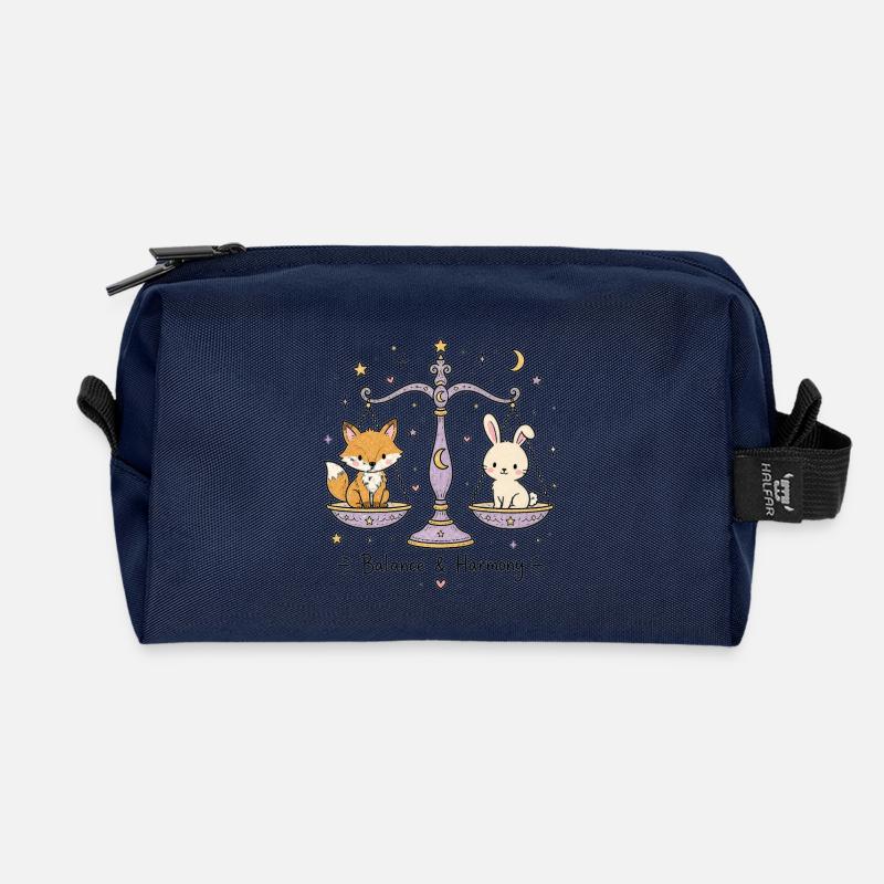 Astro Libra – Balance & Harmony - Recycled Toiletry Zip Bag - navy