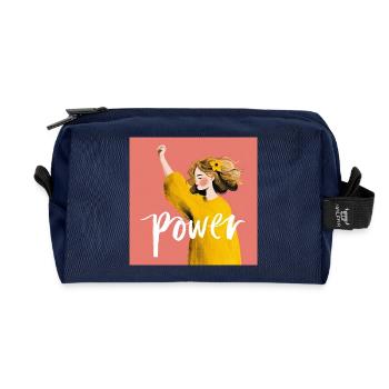 Power Woman Illustration - Recycelte Kulturtasche - Navy - Vorne
