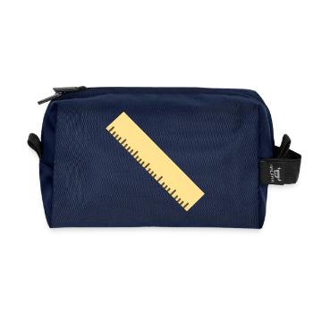 Diagonallineal-Linienkunst - Recycelte Kulturtasche - Navy - Vorne