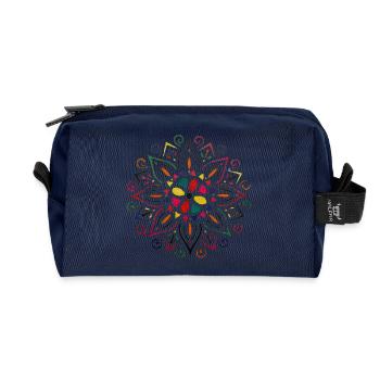 Mandala Farbenspiel- Martina Eßer - Recycelte Kulturtasche - Navy - Vorne