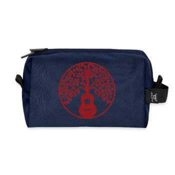 Ukulele tree mandala red - Recycelte Kulturtasche - Navy - Vorne