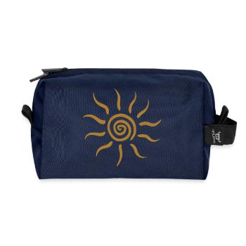 Golden Spiral Sunburst - Recycled Toiletry Zip Bag - navy - Front