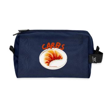 Carbs Croissant Snack - Recycled Toiletry Zip Bag - navy - Front