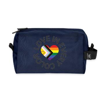Cœur arc-en-ciel de l’amour dans toutes les couleurs LGBTQIA - Trousse de toilette en tissu recyclé - marine - Devant