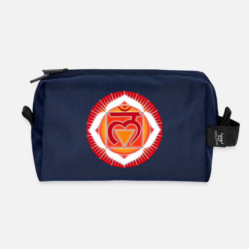 Muladhara Root Chakra - Recycled Toiletry Zip Bag - navy
