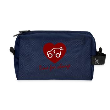 Herz Wandel Electric Car - Recycled Toiletry Zip Bag - navy - Front