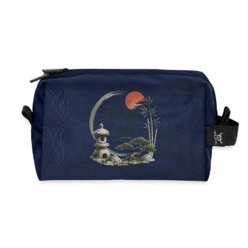 Ruhe wächst im Garten - Recycelte Kulturtasche - Navy - Vorne