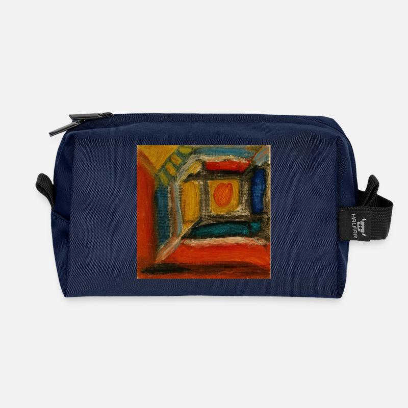 Colored Interior Fragment - Recycled Toiletry Zip Bag - navy