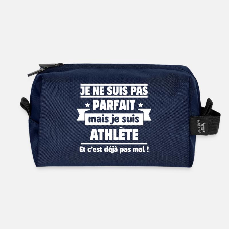 Nicht perfekt, aber schon ein ziemlich guter Athlet - Recycelte Kulturtasche - Navy