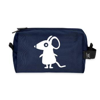 petite souris - ligne - Trousse de toilette en tissu recyclé - marine - Devant