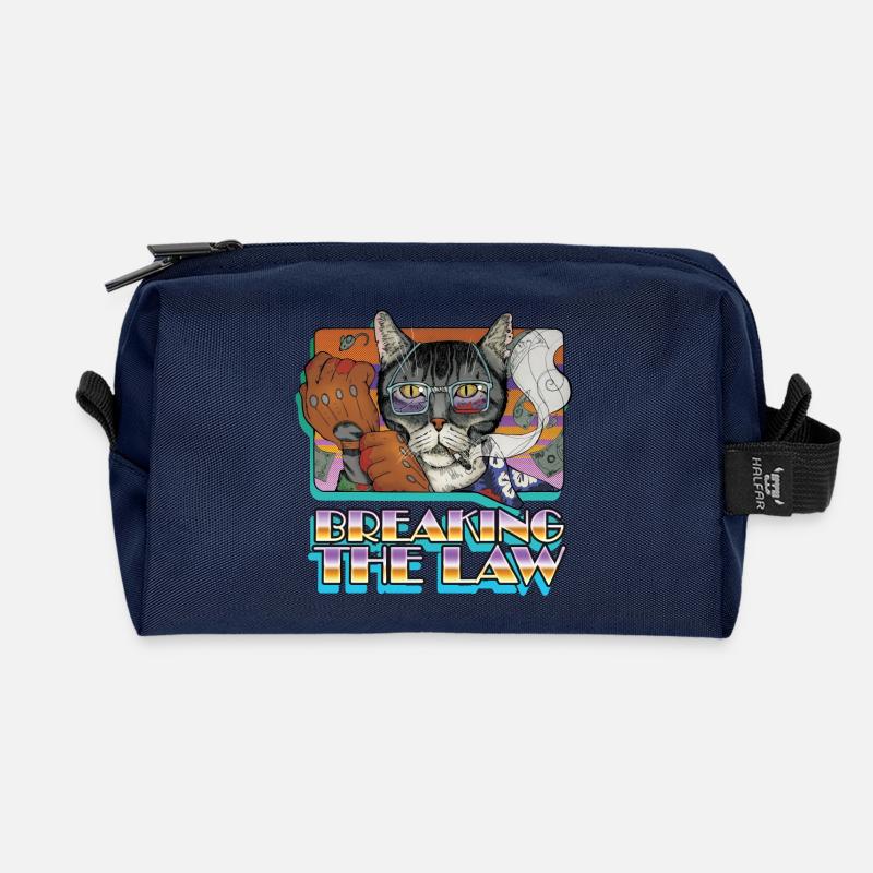 Verbrechen CAT- Breaking the Law - Recycelte Kulturtasche - Navy