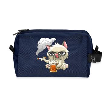 Bad Cat - Recycelte Kulturtasche - Navy - Vorne
