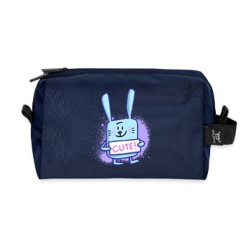 Lapin mignon - Trousse de toilette en tissu recyclé - marine - Devant