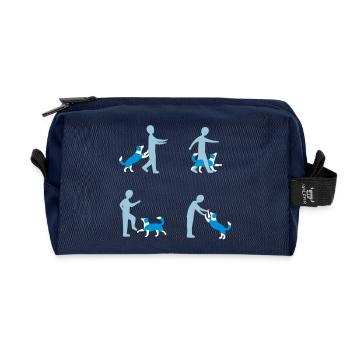 Dog Dancing 3-1 - Recycelte Kulturtasche - Navy - Vorne