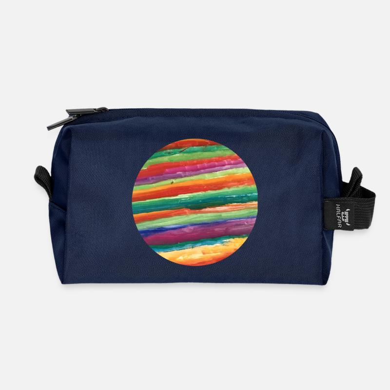 bunter gemalter Planet - Recycelte Kulturtasche - Navy