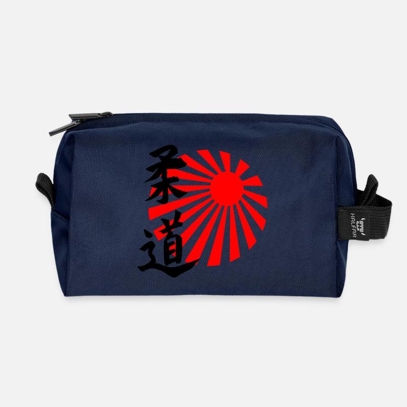 Judo-Kanji mit japanischer Sonneneinstrahlung - Recycelte Kulturtasche - Navy