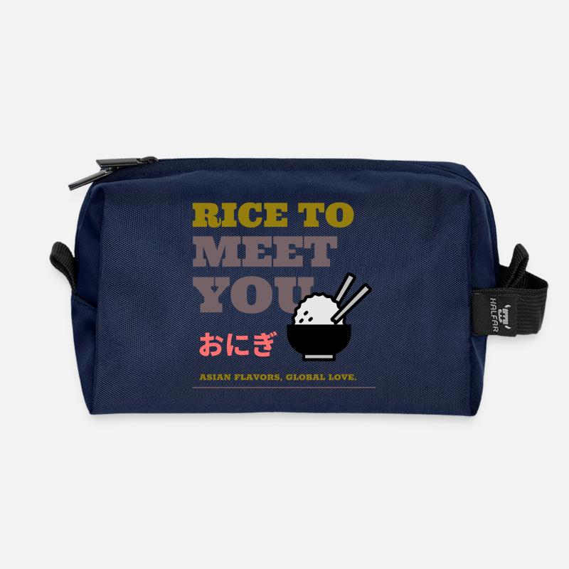 Du riz pour vous rencontrer - Trousse de toilette en tissu recyclé - marine