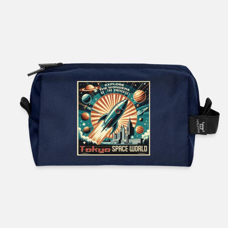 Tokyo Space World - Recycelte Kulturtasche - Navy