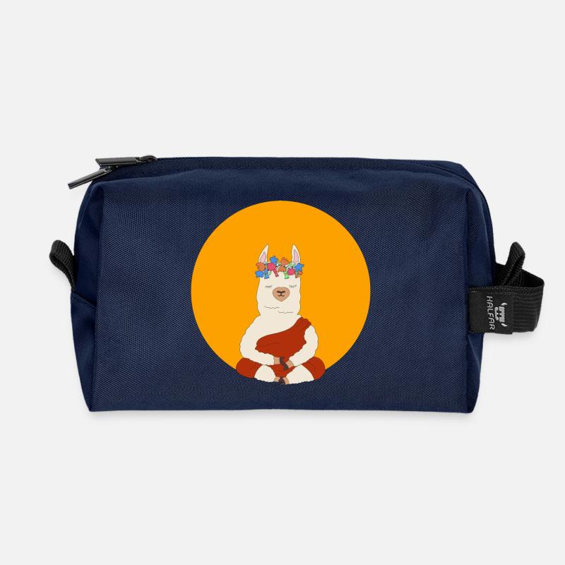 Meditierendes Lama - Recycelte Kulturtasche - Navy