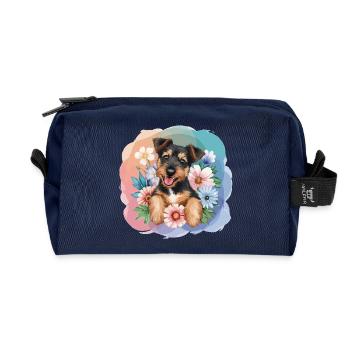 Deutscher Jagdterrier - Recycelte Kulturtasche - Navy - Vorne
