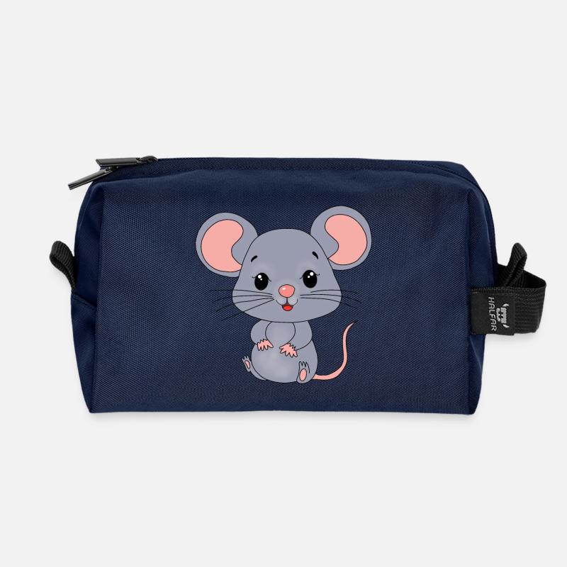 Maus Mäuse - Recycelte Kulturtasche - Navy
