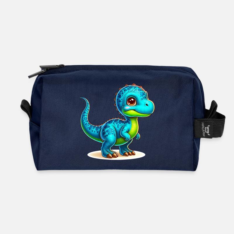 Dinosaurier - Recycelte Kulturtasche - Navy