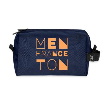 Menton, France - Trousse de toilette en tissu recyclé - marine - Devant
