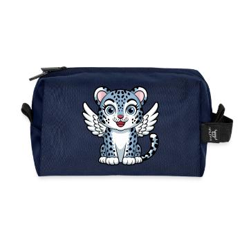 Blaue Tigerkatze mit Engelsflügeln Traumhaft - Recycelte Kulturtasche - Navy - Vorne
