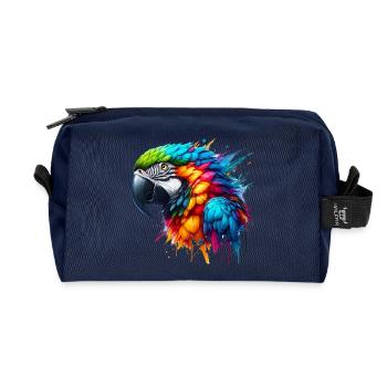 Papagei - Recycelte Kulturtasche - Navy - Vorne