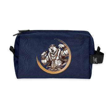 Cool Bear in Rapper Style – Urban Vibe for You - Recycled Toiletry Zip Bag - navy - Front
