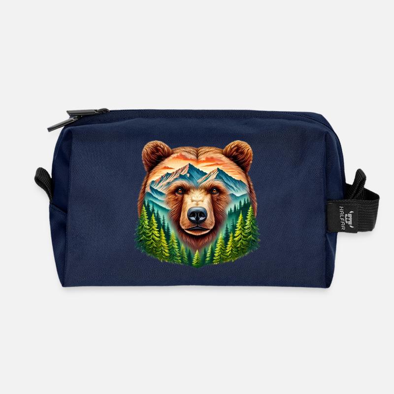 Bär - Recycelte Kulturtasche - Navy